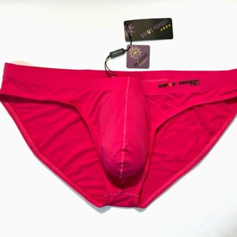 Brave Person  Swim Bikini Brief - Rose Pink -  Contoured Pouch